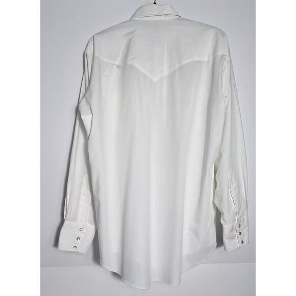 Chute Western Shirt White Embroidered Flowers Pearl Snap Large Cowgirl ranch - Picture 4 of 7